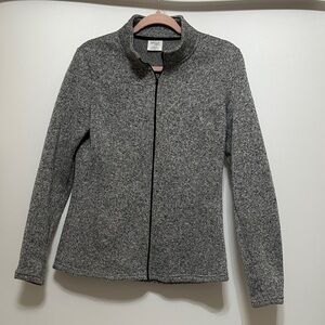 Danskin Now Gray Full-Zip Knit Jacket